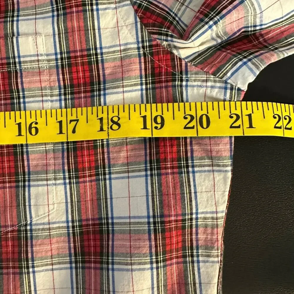 NWT J.Crew Men’s Medium Red Plaid Slim Untucked Fit Stretch Cotton Shirt